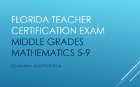FTCE for Middle Grades Mathematics 5-9 - SELF PACED